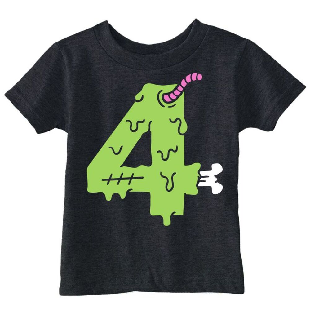 Toddler Funny T Shirts Zombie 4th Birthday Tee For Young Kids